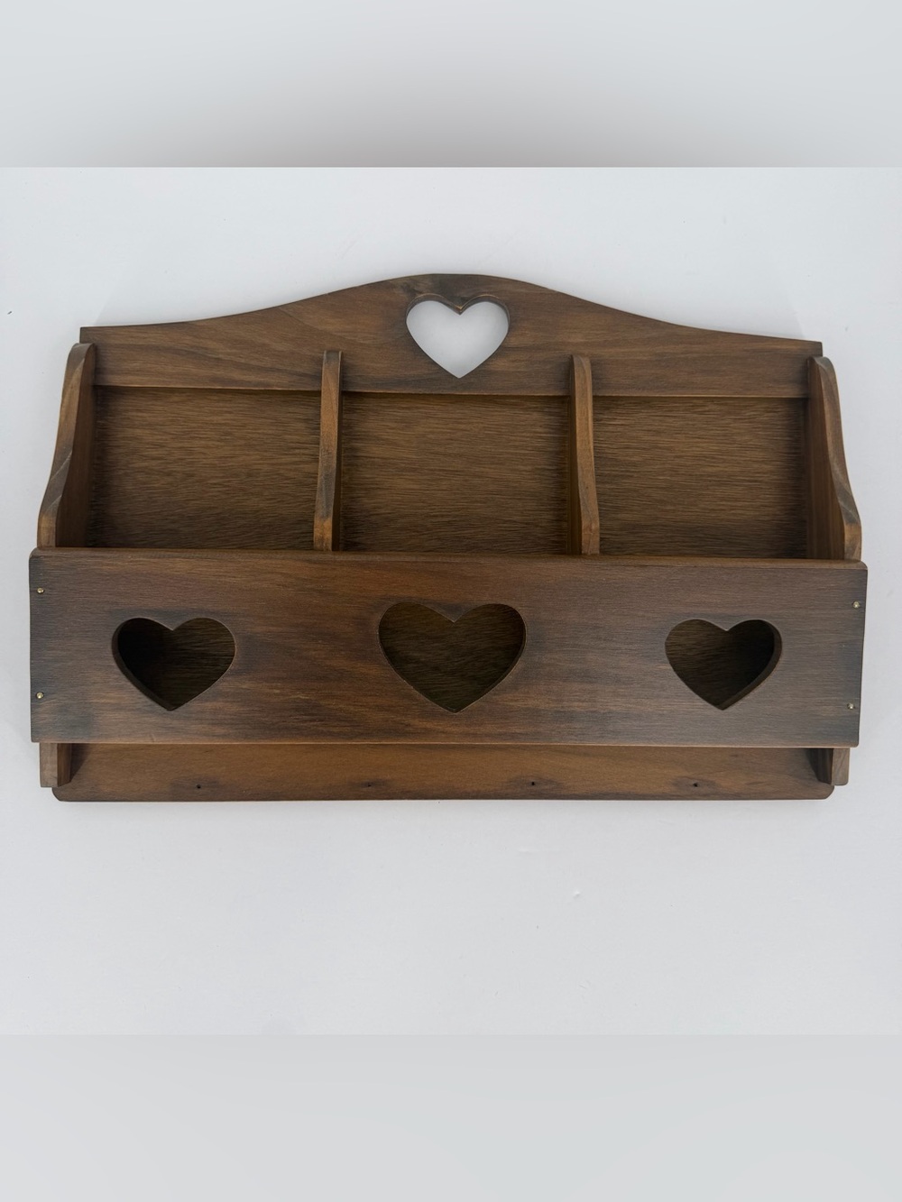 Vintage Letter Key Organizer Heart Farmhouse Cottage Country Decor Wood Wooden